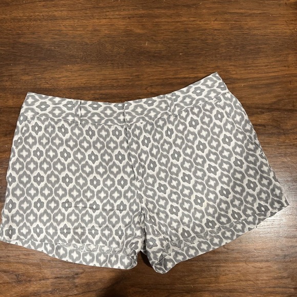 Cynthia Rowley Shorts‎ Women 6 Gray Geometric Pattern Linen - Picture 1 of 14